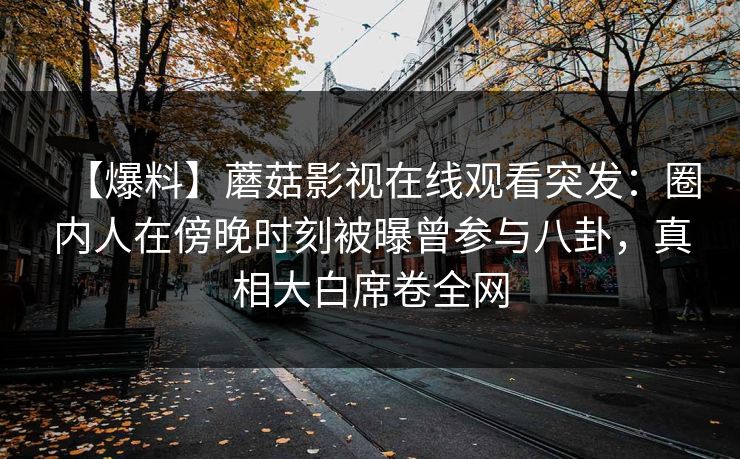 【爆料】蘑菇影视在线观看突发：圈内人在傍晚时刻被曝曾参与八卦，真相大白席卷全网